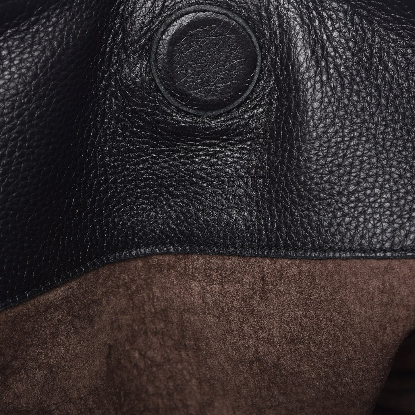 Waxed Cervo Deerskin Large Loop Hobo Black