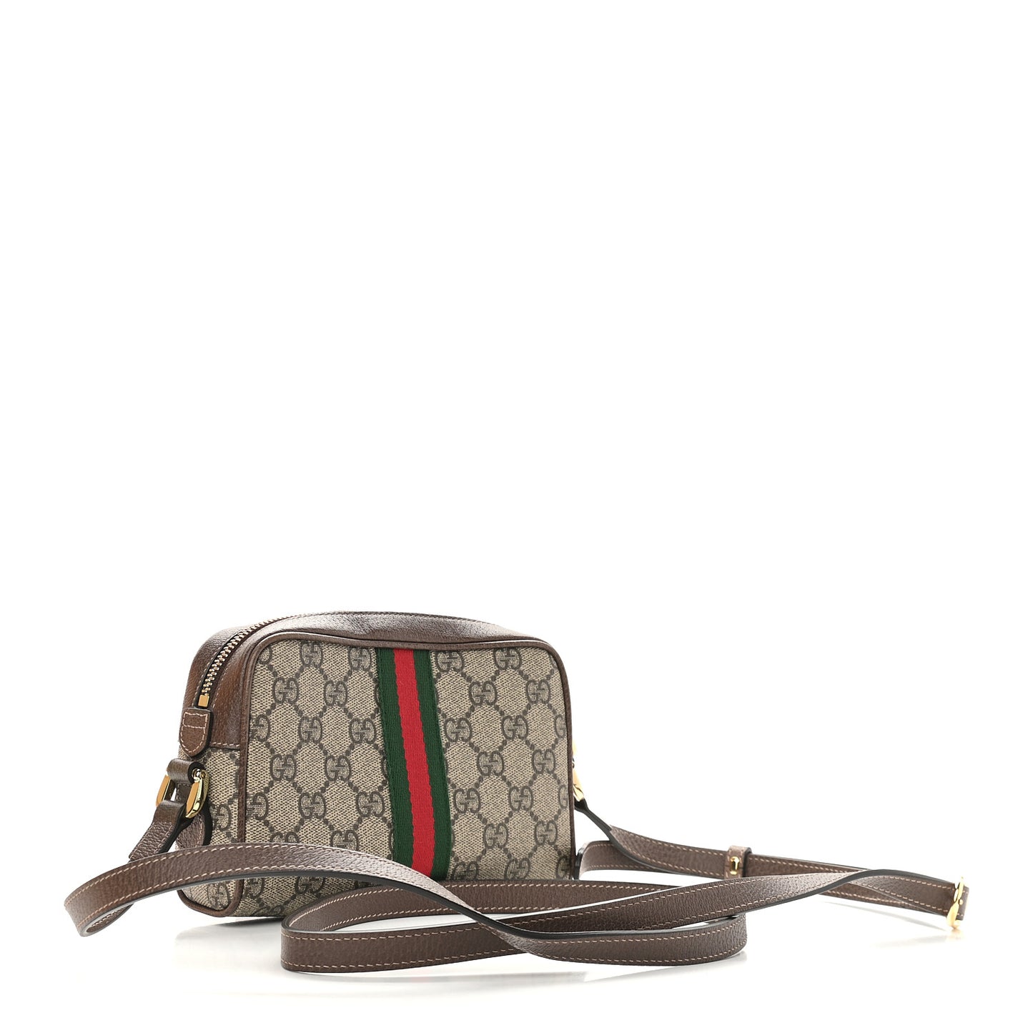 GG Supreme Monogram Web Mini Ophidia Shoulder Bag Brown