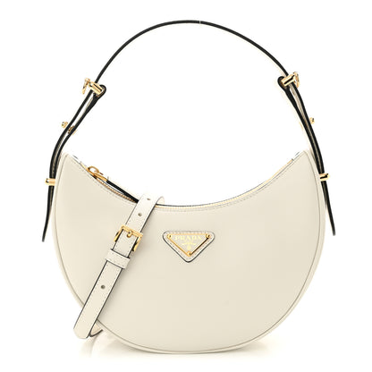 Prada Soft Calfskin Arque Shoulder Bag White 1 of 10