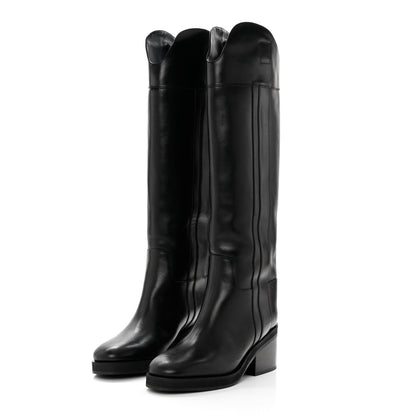 Jimmy Choo Calfskin Tonya 70 Knee High Boots 38 Black 3 of 8