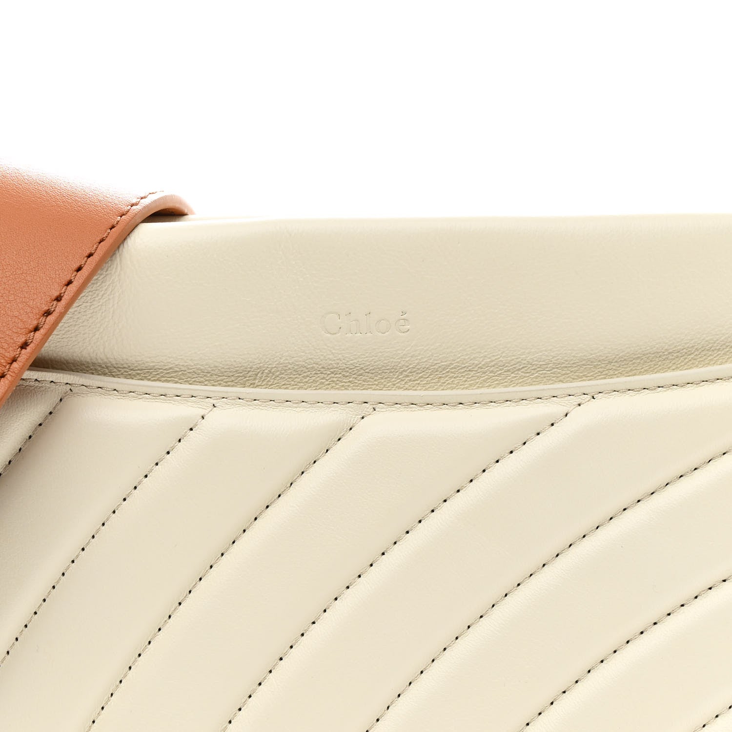 Chloe Smooth Calfskin Quilted Medium Roy Clutch Off White 8 of 11
