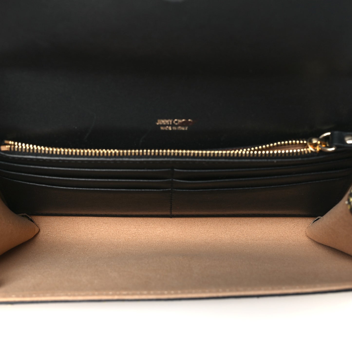 Snakeskin Embossed Chain Clutch