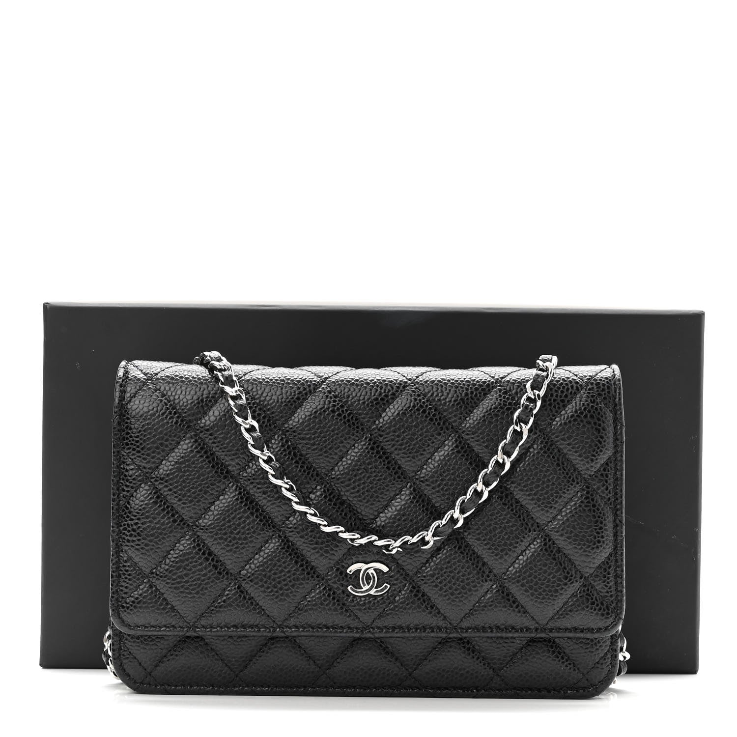 Chanel Caviar Quilted Wallet On Chain WOC Black 12 of 12