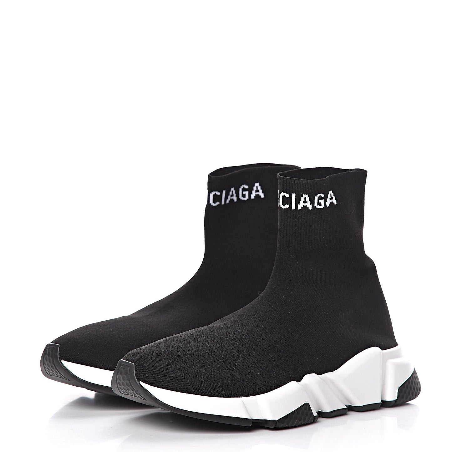 Neoprene Knit Womens Hi Speed Sneakers 38 Black