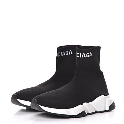 Balenciaga Neoprene Knit Womens Hi Speed Sneakers 38 Black 3 of 9