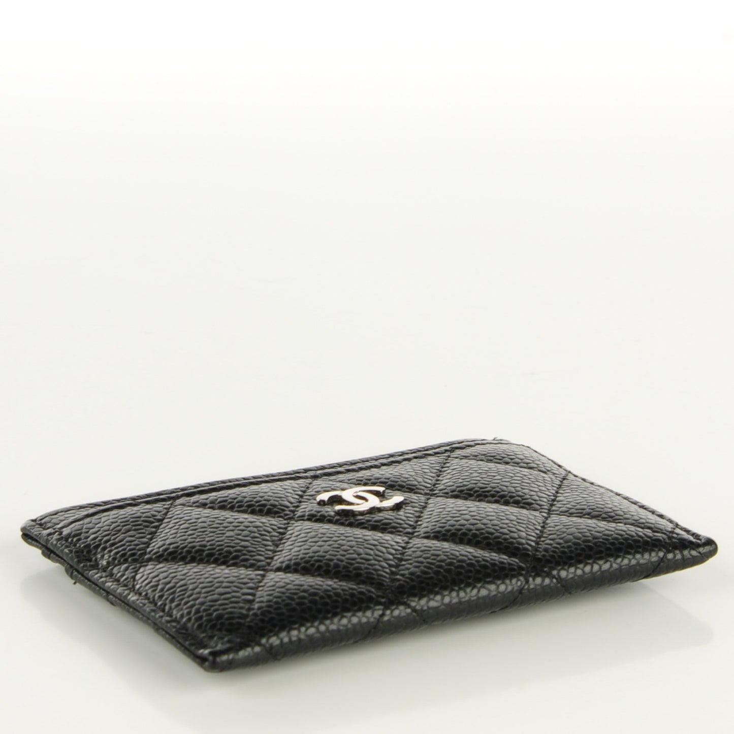 Caviar Quilted Card Holder Black