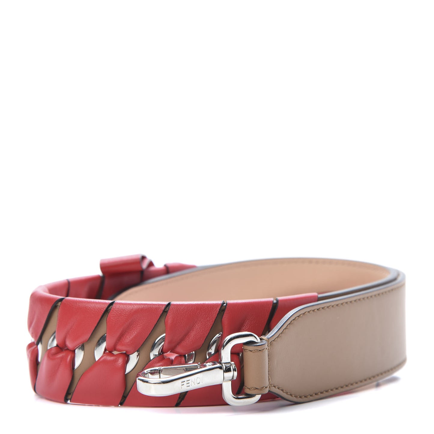 Calfskin Shiny Nappa Lace up Bow Strap You Brown Red