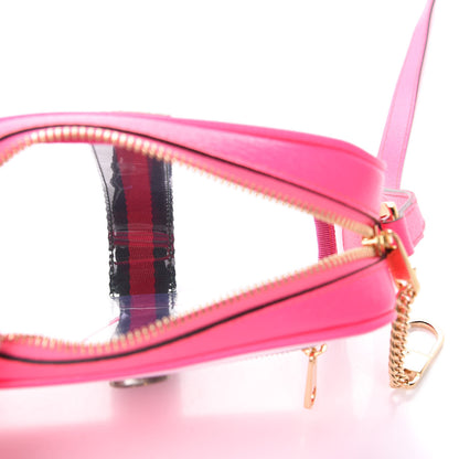 Gucci Vinyl Web Mini Ophidia Transparent Shoulder Bag Fluorescent Fuchsia 4 of 13