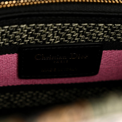 Christian Dior Canvas Around the World Embroidered Medium Lady D-Lite Black Pastel Pink 6 of 12