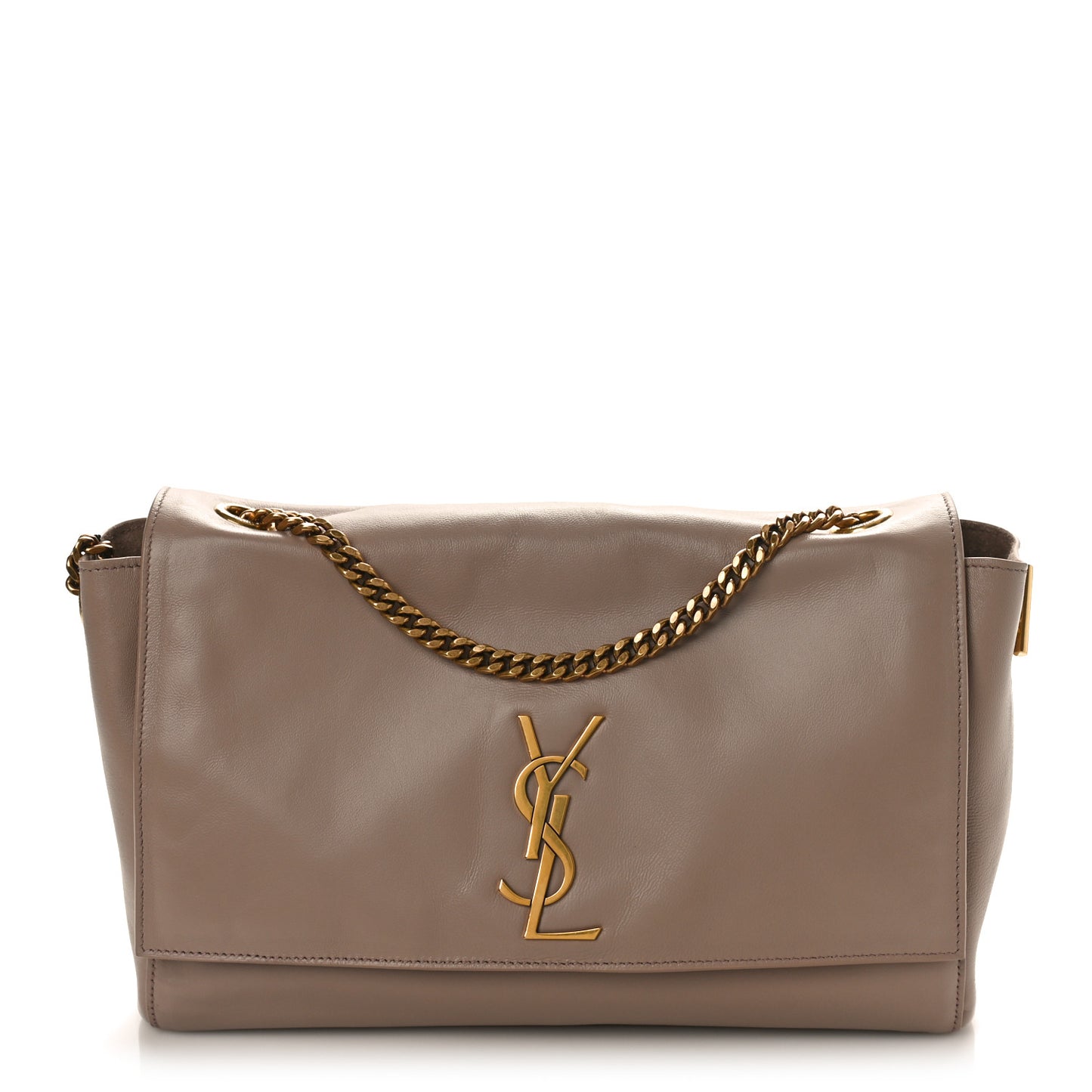 Smooth Calfskin Suede Medium Reversible Monogram Kate Satchel Rosy Sand