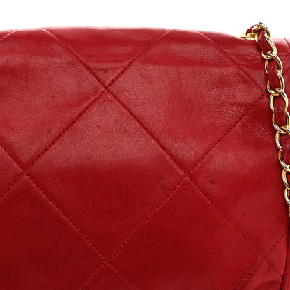 Chanel Lambskin Quilted CC Shoulder Bag Red 13 of 13