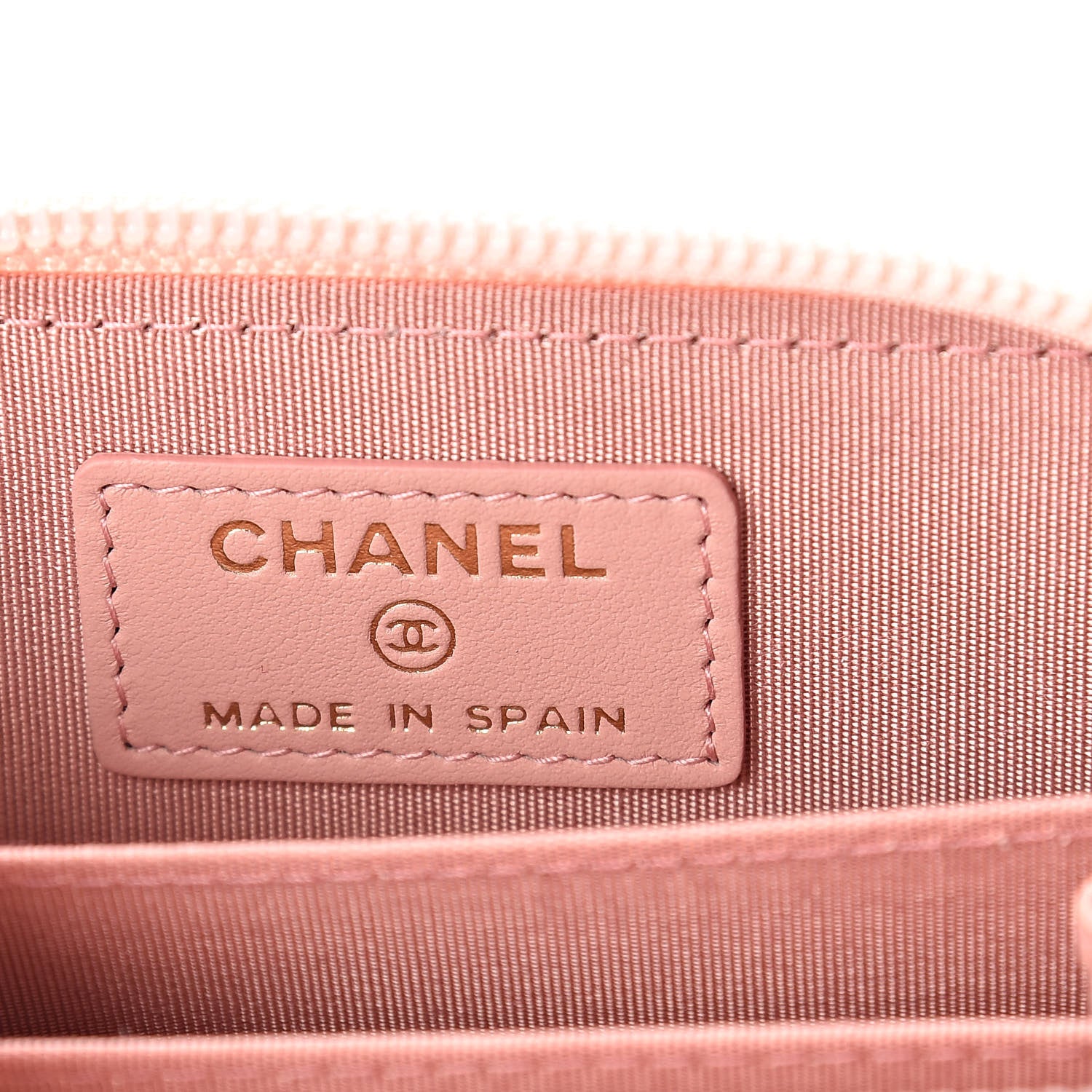 Chanel Caviar Quilted Boy Zip Around Coin Purse Wallet Light Pink 6 of 7