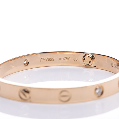 Cartier 18K Yellow Gold 4 Diamond LOVE Bracelet 16 4 of 6