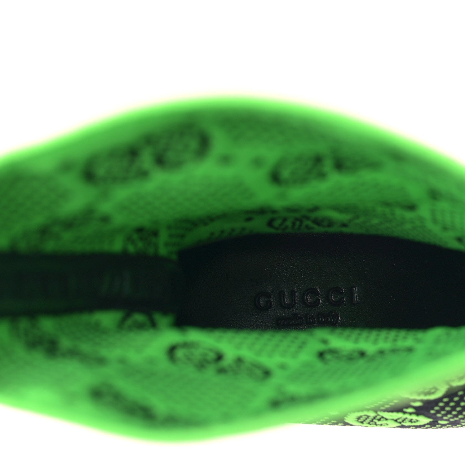 Gucci Technical Jersey Knit GG Monogram Square G 75mm Ankle Boots 39 Black Neon Green 7 of 8