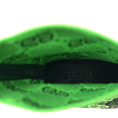 Gucci Technical Jersey Knit GG Monogram Square G 75mm Ankle Boots 39 Black Neon Green 7 of 8