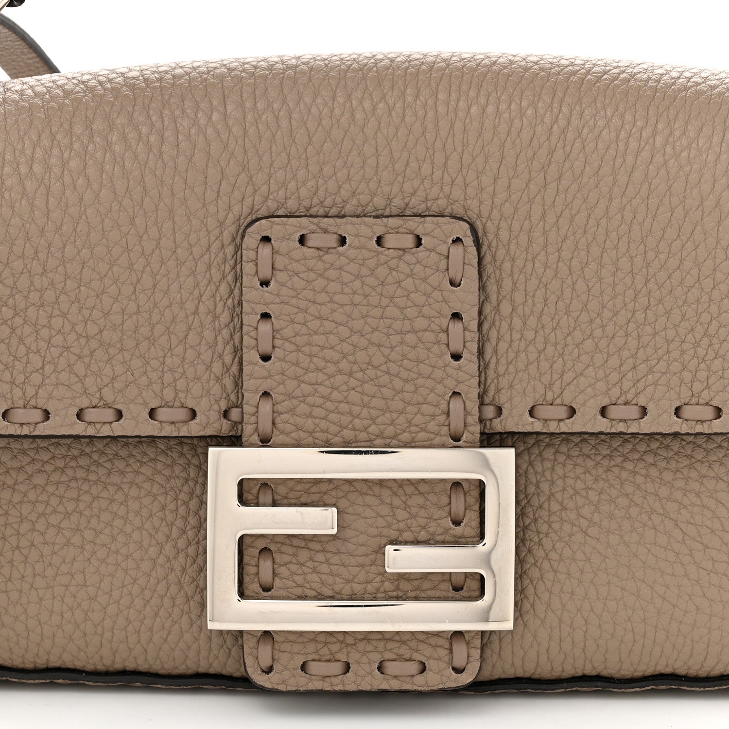Fendi Cuoio Roma Sellerissima Nappa Sintetica Tape Stitch Mini Baguette Corda 7 of 10