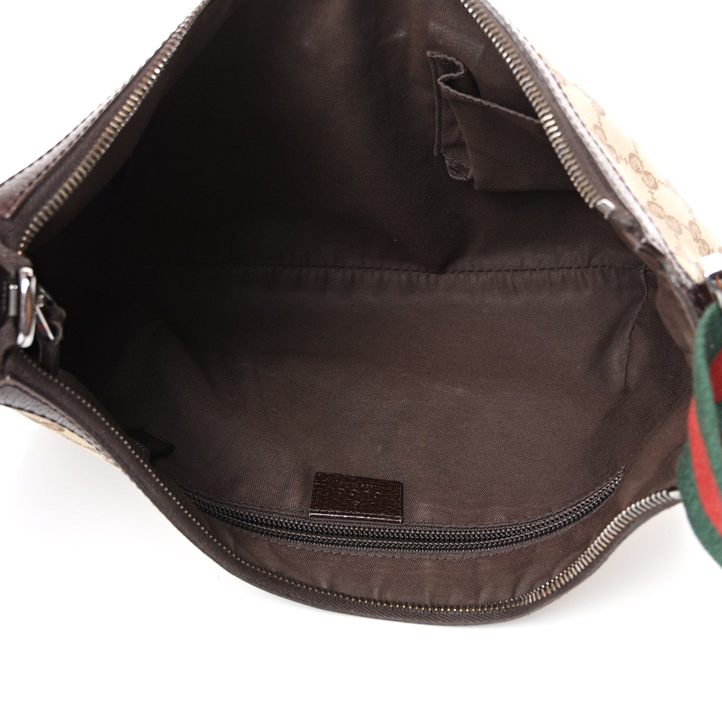 Monogram Web Medium Half Moon Hobo Dark Brown