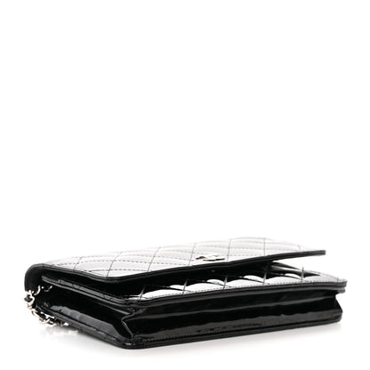 Chanel Patent Quilted Wallet On Chain WOC Black 4 of 16