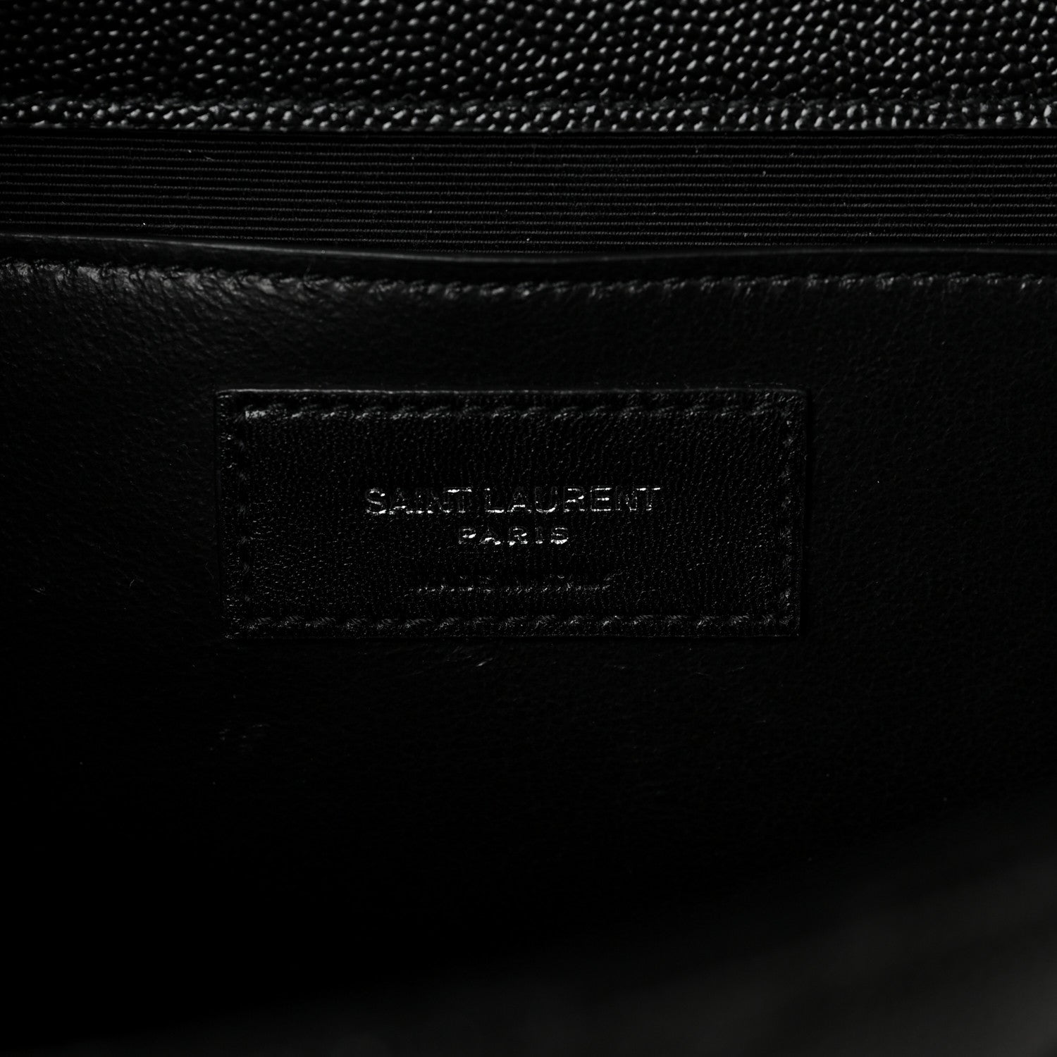 Saint Laurent Grain De Poudre Textured Mixed Matelasse Triquilt Medium Monogram Satchel Black 5 of 8