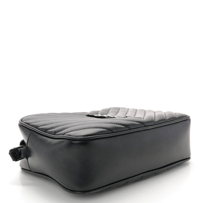 Saint Laurent Calfskin Matelasse Monogram Monochrome Lou Camera Bag Black 4 of 12