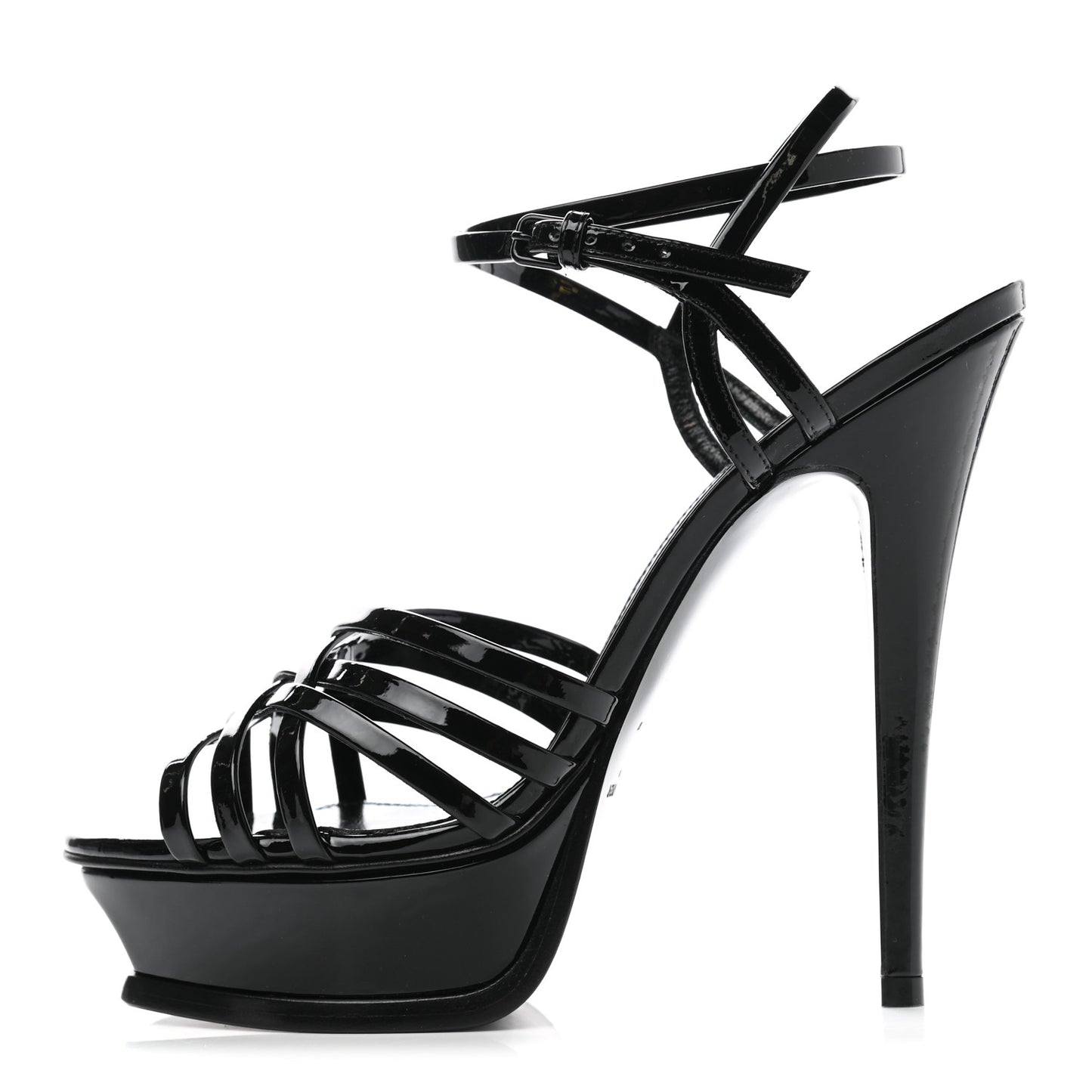 Patent Platform Criss Cross Sandals 37 Black