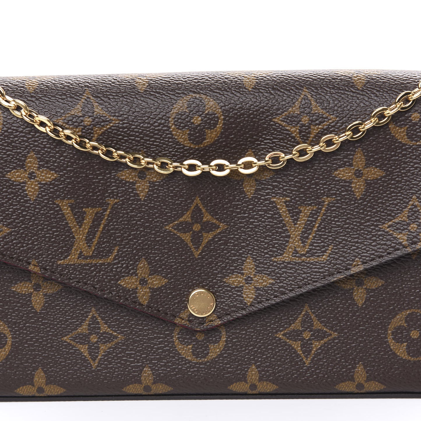Monogram Pochette Felicie Chain Wallet Fuchsia