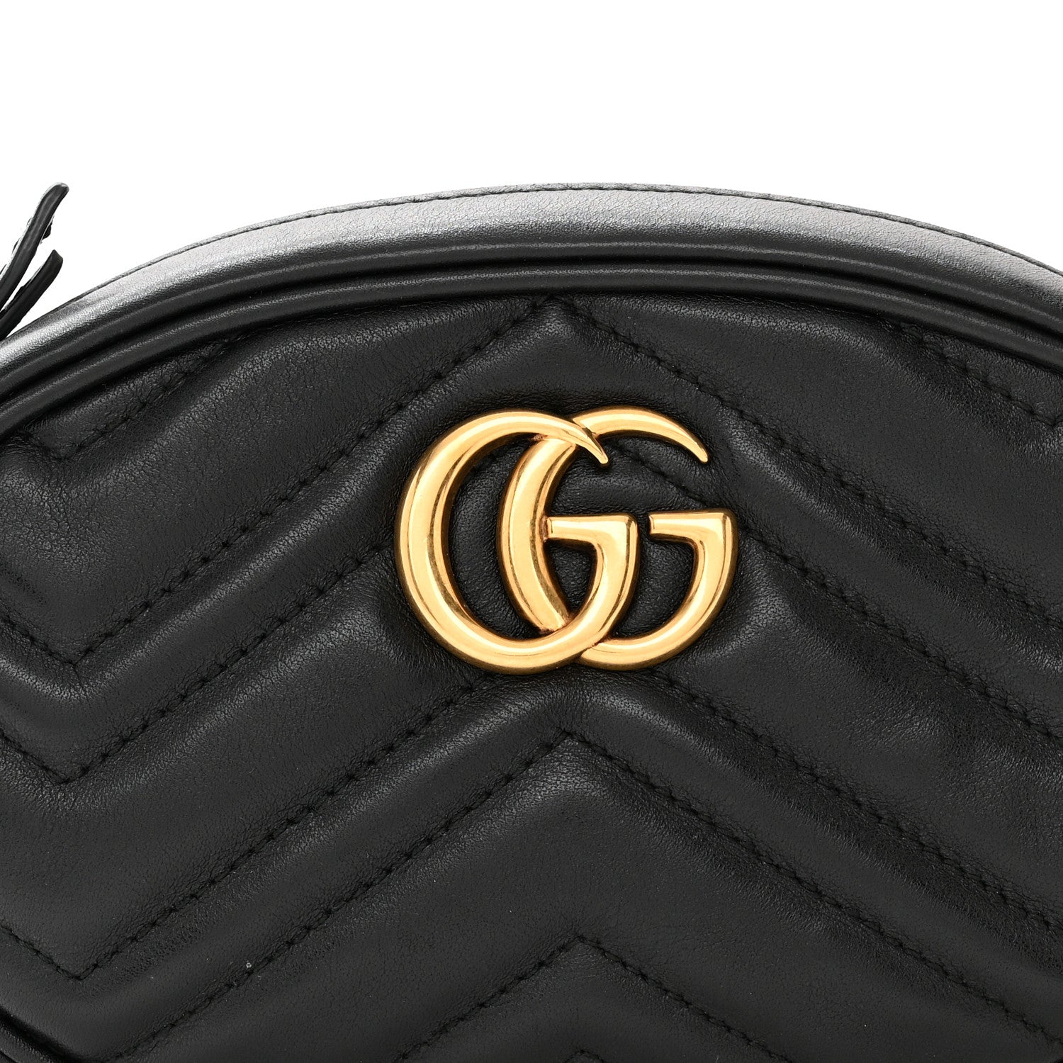 Gucci Calfskin Matelasse GG Marmont Belt Bag 95 38 Black 9 of 11