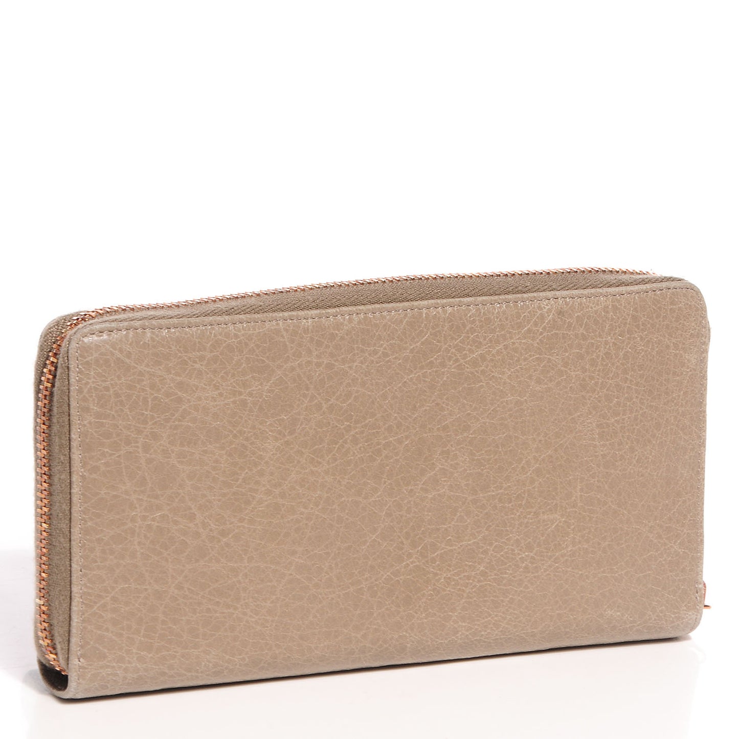 Agneau Giant 12 Rose Gold Hardware Money Wallet Papyrus