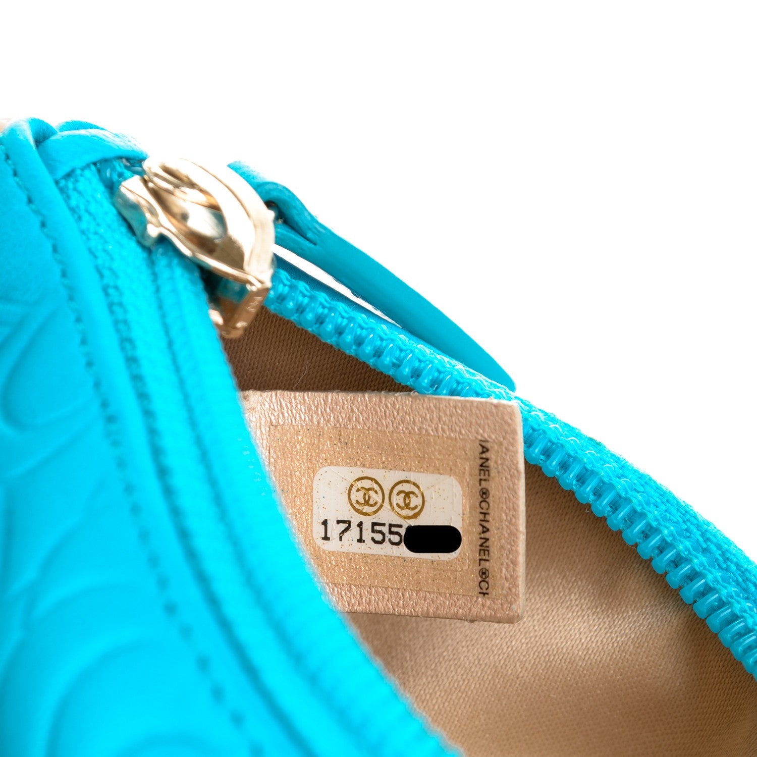Chanel Lambskin Camellia O Key Holder Turquoise 7 of 7