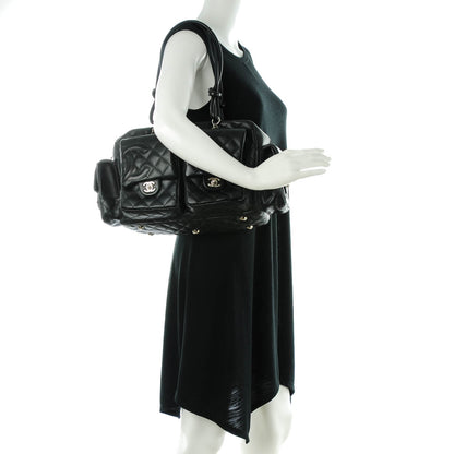 Chanel Calfskin Quilted Large Cambon Multipocket Reporter Black 2 of 7