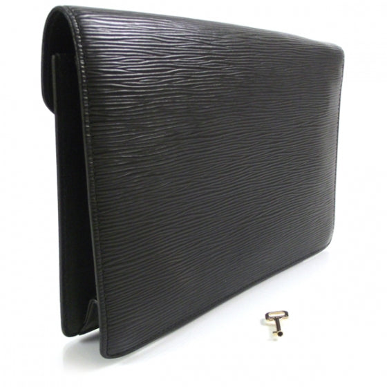 Epi Pochette Sellier Dragonne Clutch Black