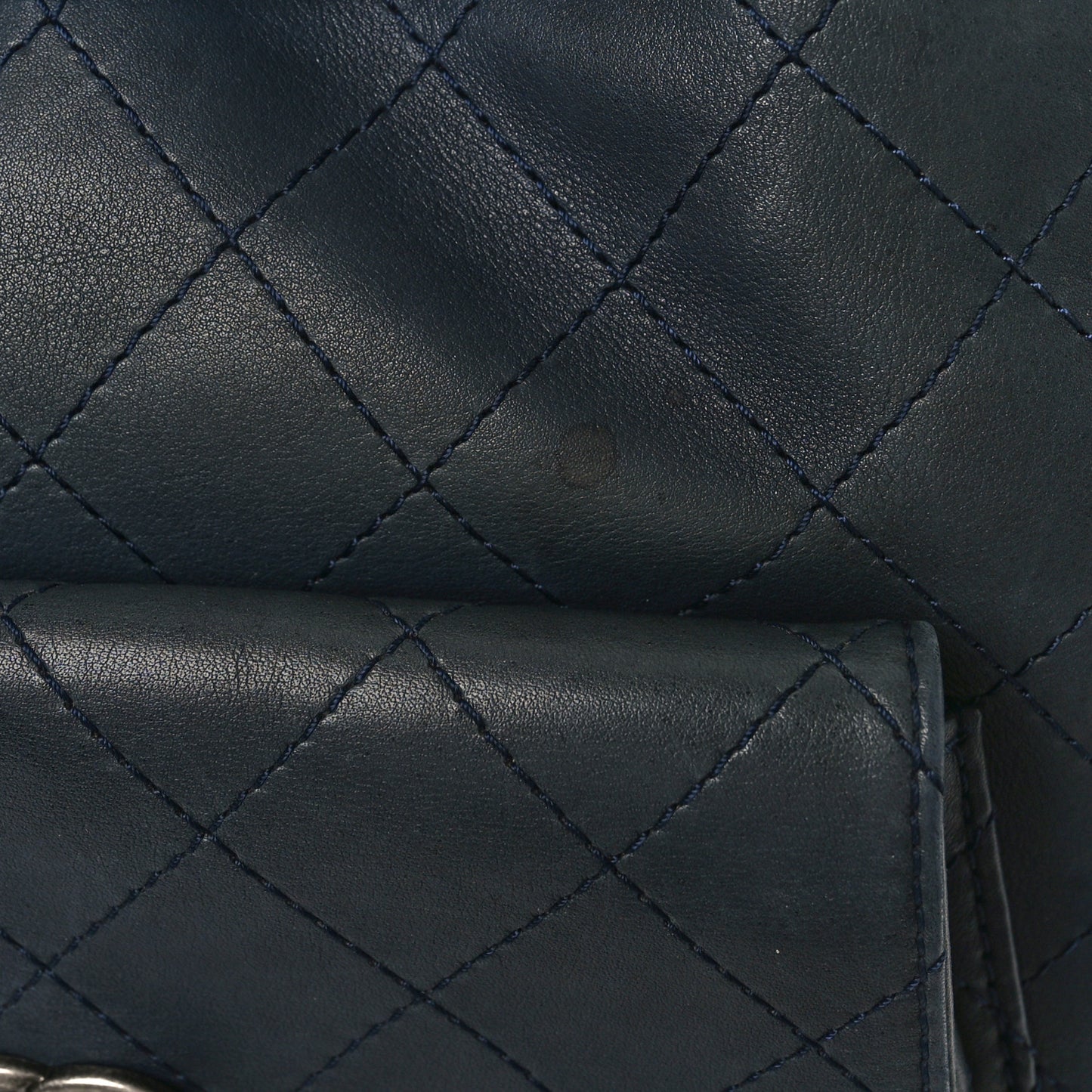 Calfskin Stitched Large Urban Luxury Drawstring Backpack Navy Blue