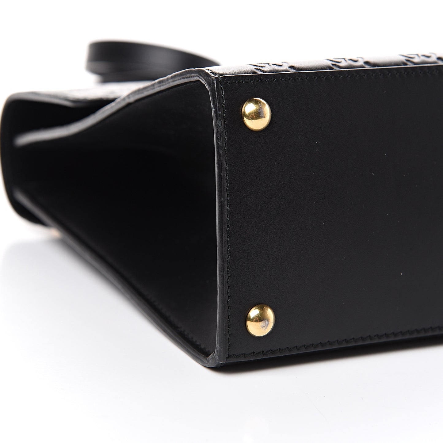 Guccissima Signature Medium Padlock Top Handle Bag Black