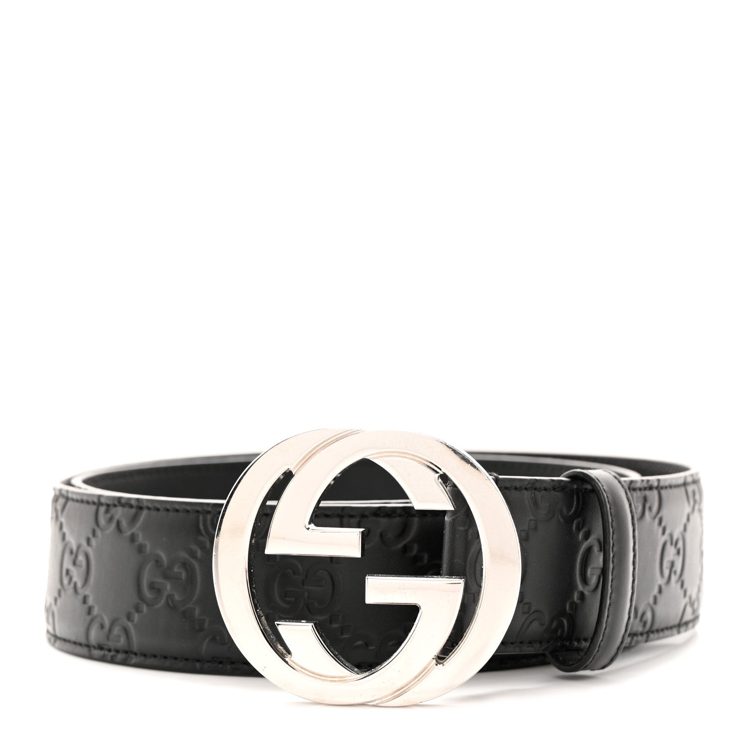 Gucci Guccissima Signature Interlocking G 40mm Belt 85 34 Black 1 of 8