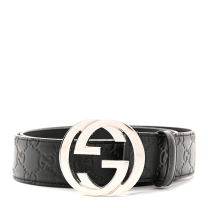 Gucci Guccissima Signature Interlocking G 40mm Belt 85 34 Black 1 of 8