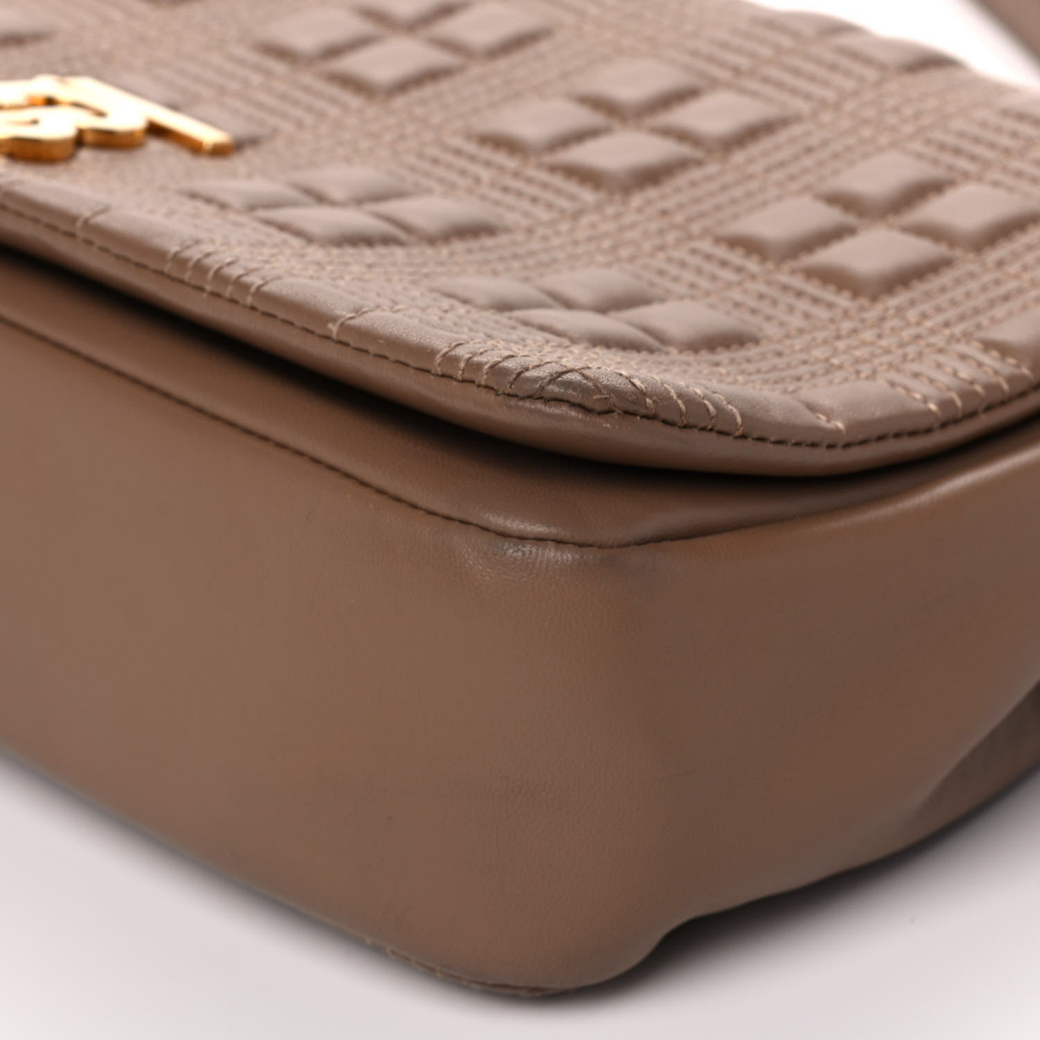 Burberry Lambskin Quilted Medium Lola Bag Camel 6 of 11