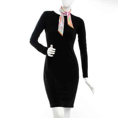 Hermes Silk Cavalleria D'Etriers Twilly Ocre Rose Vif Vert 2 of 5