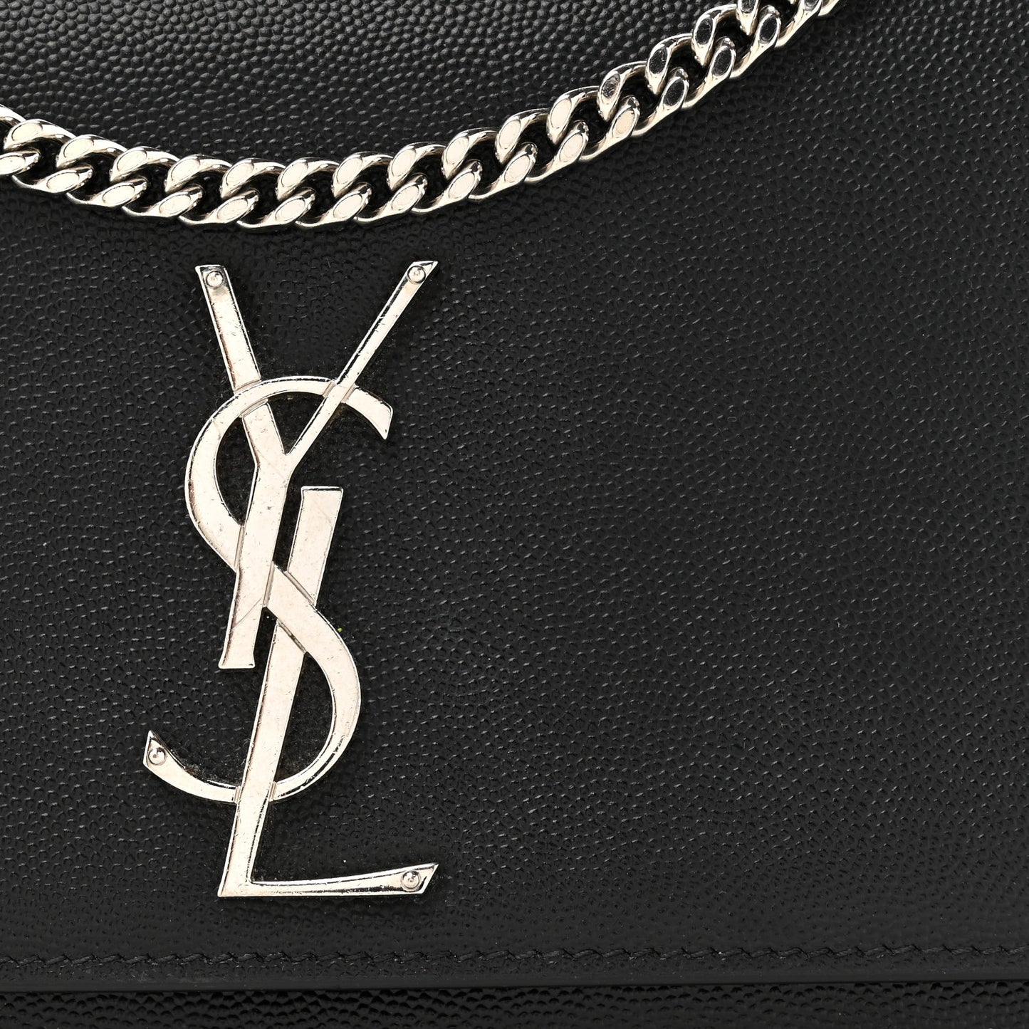 Grain De Poudre Medium Classic Monogram Kate Satchel Black