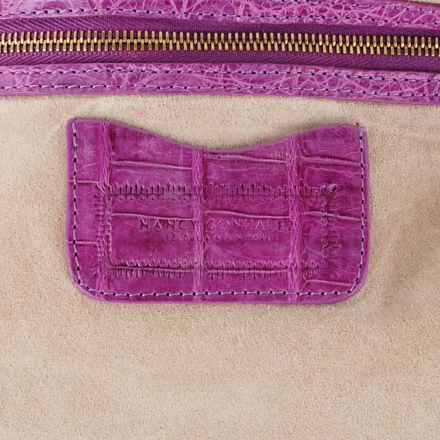 Matte Crocodile Foldover Clutch Violet