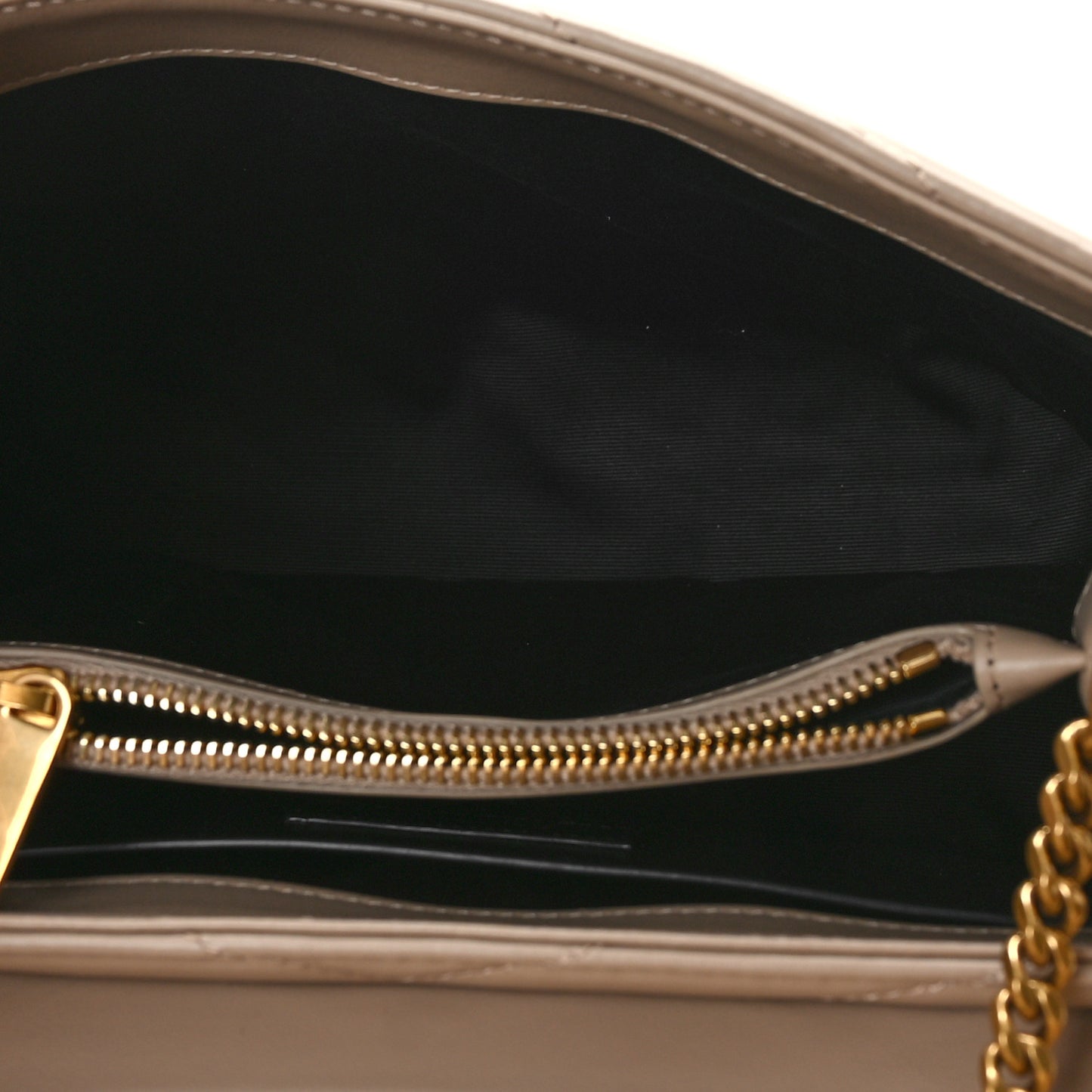 Calfskin Y Quilted Monogram Small Loulou Chain Satchel Dark Beige