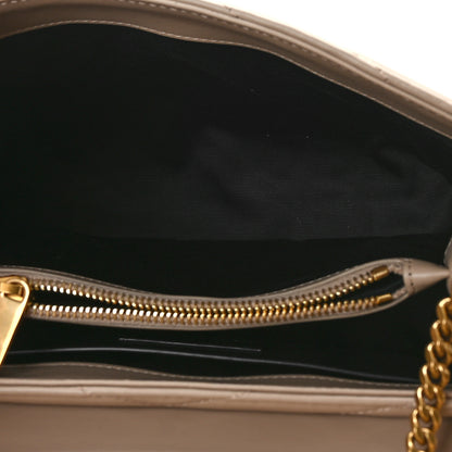 Saint Laurent Calfskin Y Quilted Monogram Small Loulou Chain Satchel Dark Beige 5 of 9