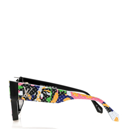 Louis Vuitton Acetate Swarovski Monogram Portrait Crystal Cyclone Sunglasses Z2031W Multicolor 3 of 8