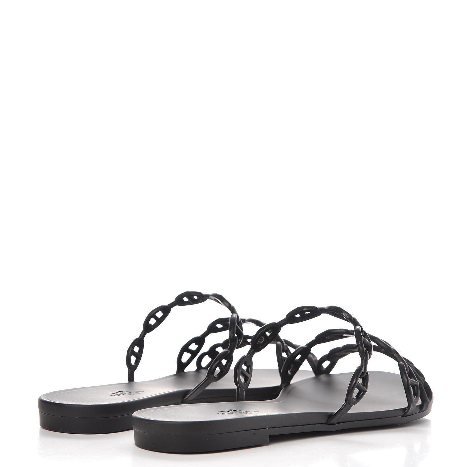 Hermes Rubber Chaine d'Ancre Rivage Sandals 38 Black 4 of 8