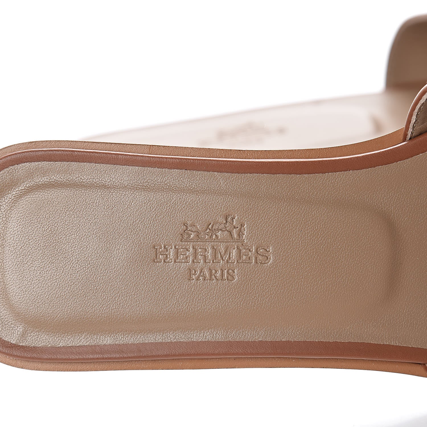 Hermes Box Calfskin Oran Sandals 36.5 Gold 5 of 12