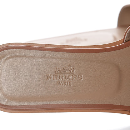 Hermes Box Calfskin Oran Sandals 36.5 Gold 5 of 12