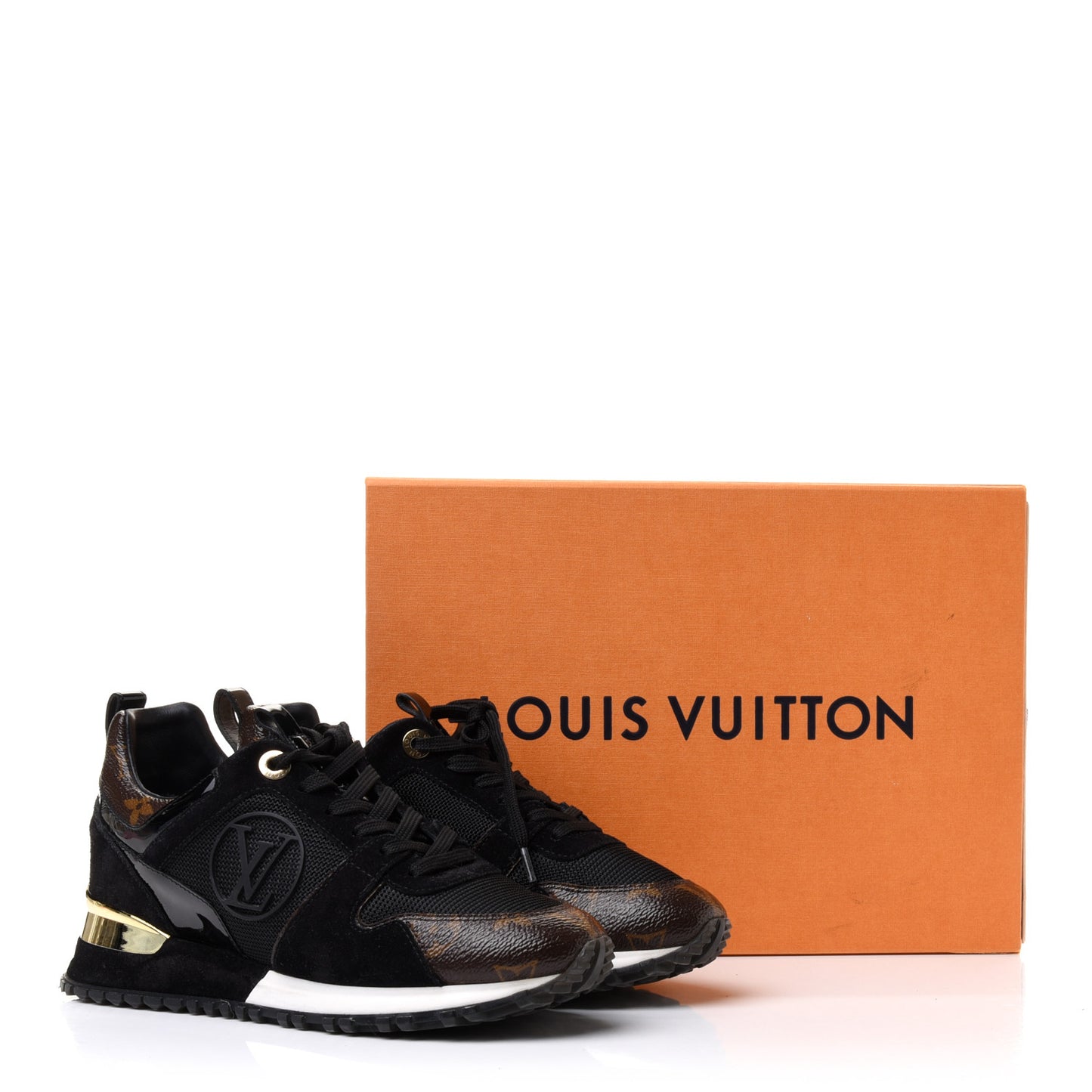 Suede Monogram Run Away Sneakers 35 Black