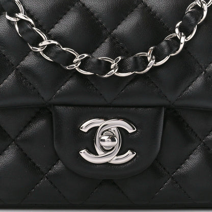 Chanel Lambskin Quilted Mini Rectangular Flap Black 9 of 12