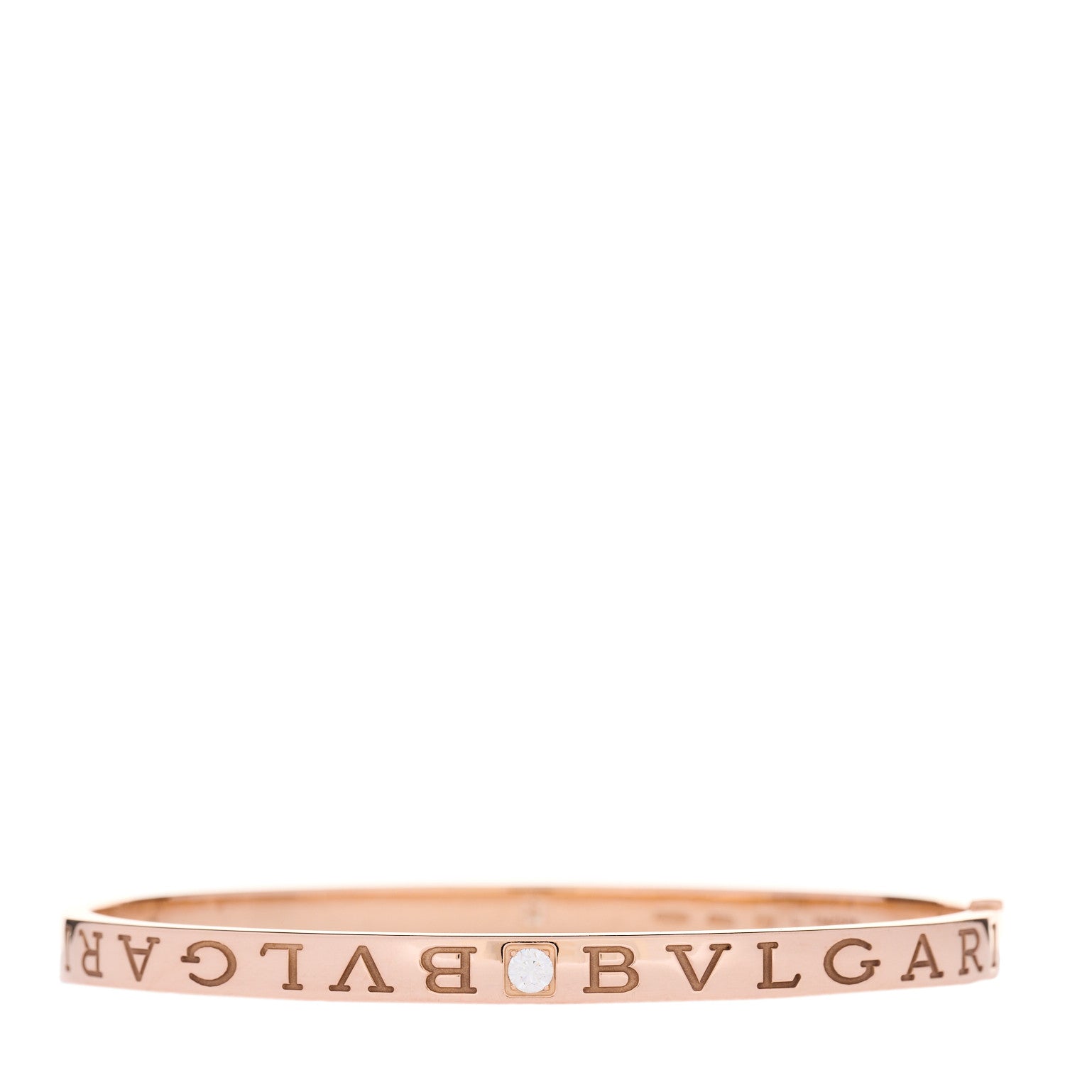 Bulgari 18K Rose Gold Diamond B.Zero1 Essential Bangle Bracelet L 1 of 4