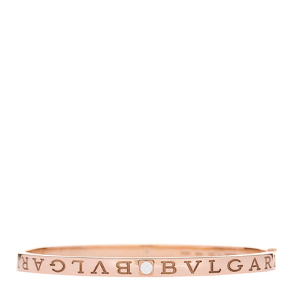 Bulgari 18K Rose Gold Diamond B.Zero1 Essential Bangle Bracelet L 1 of 4