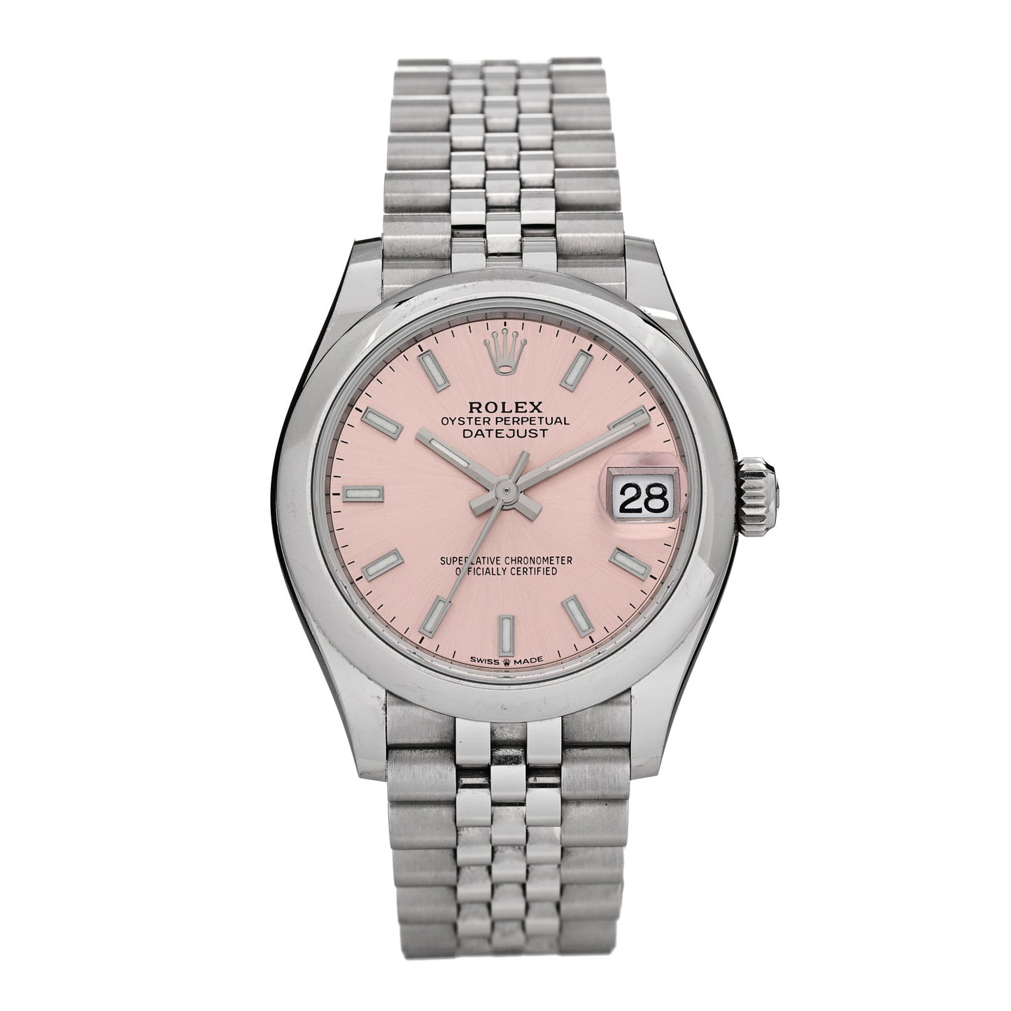 Stainless Steel 31mm Oyster Perpetual Datejust Watch Pink 278240